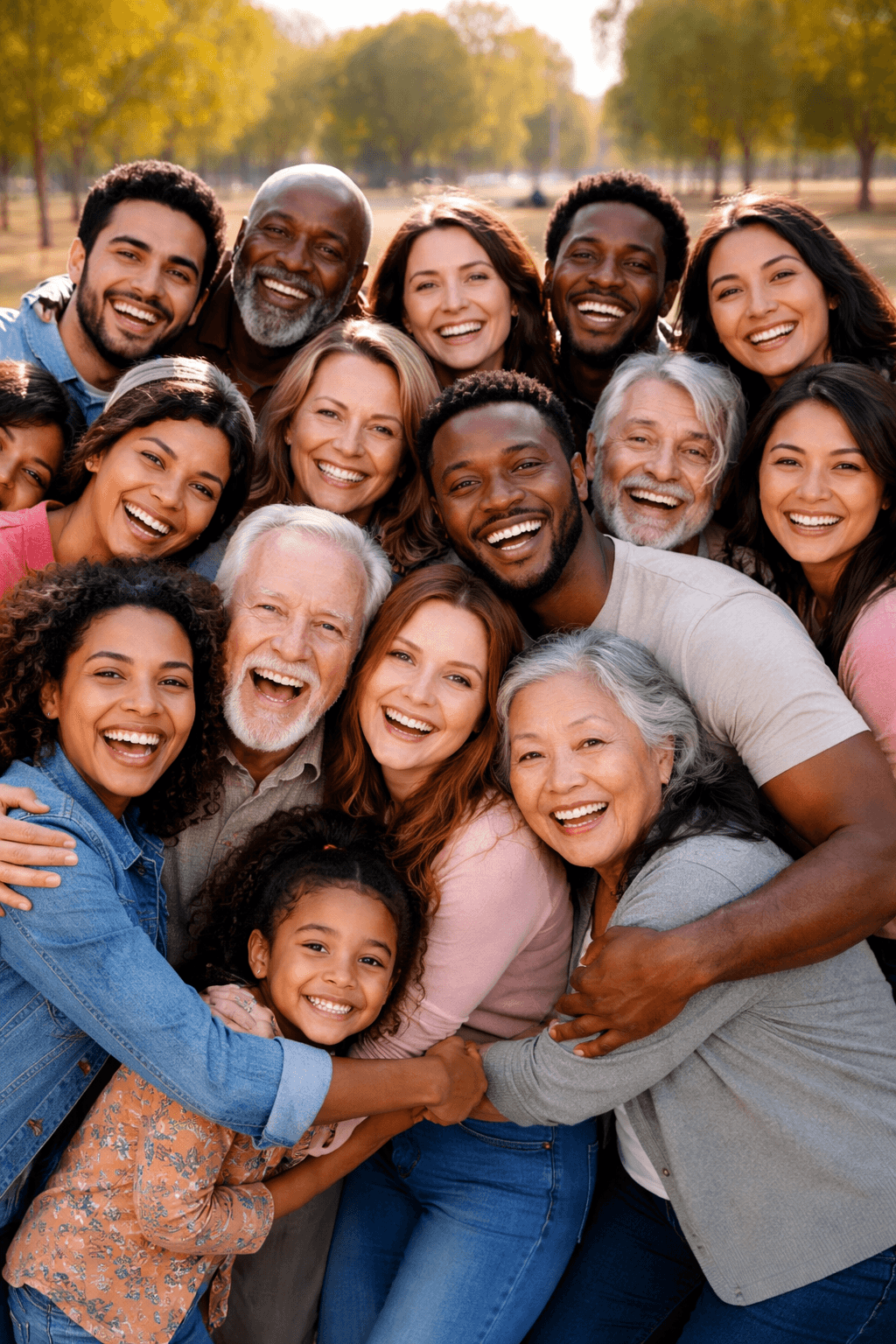 Community members together outdoors